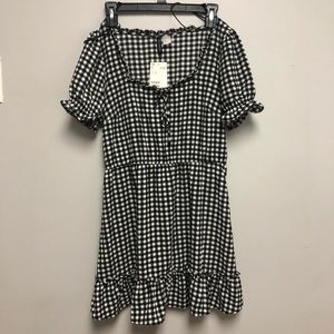 NWT H&M Divided Black and White Gingham Dress